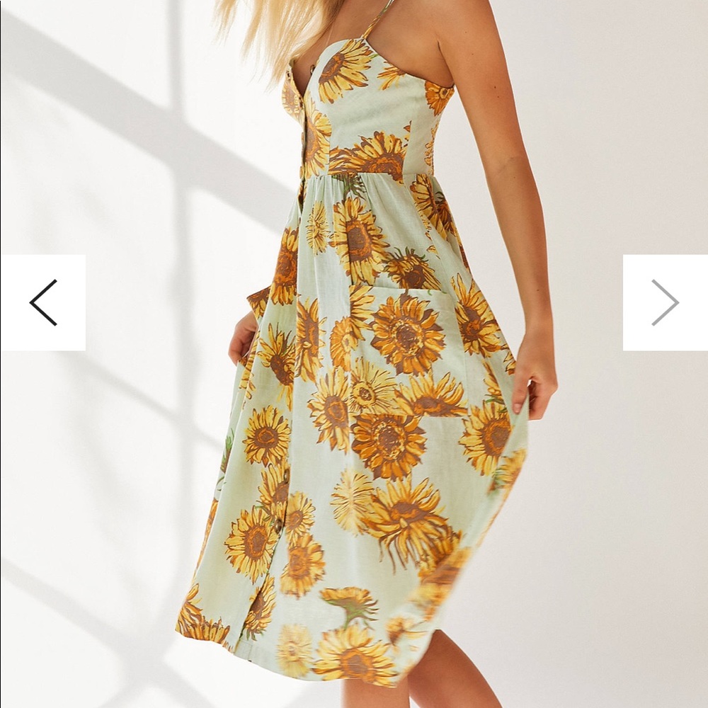 Urban Outfitters Emilia Linen Button-Down Midi Dress